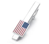 HONEY BEAR Miel Ours pour Homme Pince à Cravate Barre - Stars and Stripes Drapeau américain, pour Les Affaires Cadeau de Mariage, 5.4 cm