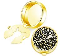 HONEY BEAR Motif Rétro sculpté Rond Boutons de Manchette Pour hommes mariage affaires Cadeau (Noir avec Or)