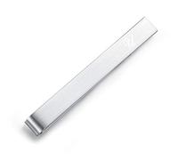 HONEY BEAR Pince à cravate avec initiale de l'alphabet pour homme - Taille normale - 5,4 cm - Argent brossé, 54mm, Acier inoxydable, Sans pierre précieuse