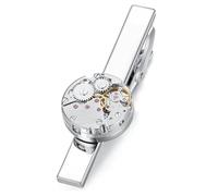 HONEY BEAR Pince à cravate en acier inoxydable Steampunk pour homme 5,4 cm, 5.4cm, Acier inoxydable, Sans pierre précieuse