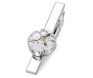 HONEY BEAR Pince à cravate en acier inoxydable Steampunk pour homme 5,4 cm, 5.4cm, Acier inoxydable, Sans pierre précieuse