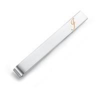 HONEY BEAR Pince à cravate lettre alphabet homme cadeau mariage d'affaires 5,4 cm argent brossé de A à Z, 5.4cm, Cuivre, Pas de gemme