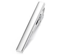 HONEY BEAR Pince à cravate pour homme de taille normale en acier 5 cm/5,4 cm/6 cm - Cadeau de mariage - Argenté brillant 5 cm, 5cm/5.4cm/6cm, Acier inoxydable, Pas de gemme
