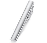 HONEY BEAR Pince à cravate pour homme de taille normale en acier 5 cm/5,4 cm/6 cm - Cadeau de mariage - Argent brossé 5 cm, 5cm/5.4cm/6cm, Acier inoxydable, Pas de gemme