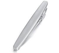 HONEY BEAR Pince à cravate pour homme - Taille normale - Cadeau de mariage - 5,4 cm - Argent mat, 54mm, Acier inoxydable, Sans pierre précieuse