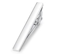 HONEY BEAR Pinces à Cravate 1.97"/2.12" pour Homme Taille Normale Cravate, 5cm/5.4cm pour Chemise Le Cadeau de Mariage Affaires (Argent brillant 5.4cm)