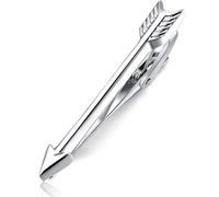 HONEY BEAR Pinces à Cravate Flèche Poignet Col Originale Homme 1.93in pour la Cérémonie De Mariage,4.9cm (Argent brillant)