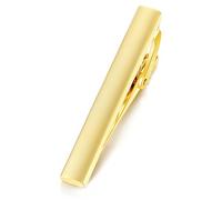 HONEY BEAR Pinces à Cravate Homme/Garçons Slim Skinny,4cm,Acier inoxydable Pour Chemise le cadeau de mariage affaires (Or mat poli 4cm)