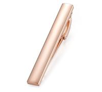 HONEY BEAR Pinces à Cravate Homme/Garçons Slim Skinny,4cm,Acier inoxydable Pour Chemise le cadeau de mariage affaires (Brillant Or rose 4cm)