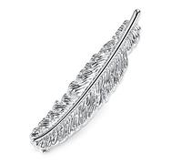 HONEY BEAR Pinces à Cravate Plume Poignet Col Gentleman 1.93in pour la Cérémonie De Mariage 4.9cm (Argent brillant)