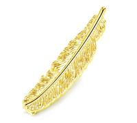 HONEY BEAR Pinces à Cravate Plume Poignet Col Gentleman 1.93in pour la Cérémonie De Mariage 4.9cm (Or brillant)