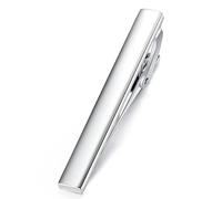 HONEY BEAR Pinces à Cravate Pour Homme Taille normale cravate,5.4cm,Acier inoxydable Pour Chemise le cadeau de mariage affaires (Argent brillant)