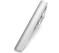 HONEY BEAR Pinces à Cravate pour Homme Taille Normale Cravate,5.4cm,Acier Inoxydable pour Chemise Le Cadeau de Mariage Affaires (Argent mat)