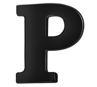 HONEY BEAR Pin's en acier inoxydable avec initiale de l'alphabet pour homme et femme - Pour affaires, mariage, remise de diplôme - Noir, Acier inoxydable, Sans pierre précieuse