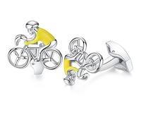 Honey Bear Racing Sport Vélo Cyclisme boutons de manchette pour homme pour homme de cadeau de mariage (jaune)