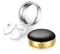 HONEY BEAR Rond Couvre Boutons boutons de manchette pour les Chemises Ordinaires-Rectangle pour mariage affaires (Noir avec or)