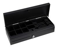 HONEY BEAR Tiroir-Caisse Flip Top Enregistreuse 16 Pouces, 8 Compartiments Monnaie et 6 billets, Compatible avec Imprimante à Reçus POS 12V et Caisse Enregistreuse avec Interface RJ11/RJ12, Noir