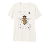 Honey Bee Anatomy Guide de Terrain Vintage Art T-Shirt Haut de Gamme