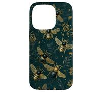 Honey Bee Botanique Vintage Nature Esthétique Coque pour iPhone 14 Pro