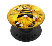 Honey Bee Graphic for Beekeeper and Summer Yellow GNOME PopSockets PopGrip Adhésif