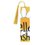 Honey Bee Lot de 5 marque-pages en bois imprimés double face Motif Hello Sunshine Cadeau pour les amateurs de livres Accessoires de carnet d'anniversaire pour homme