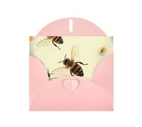 Honey Bee Prints Carte de vœux horizontale en papier nacré pour cartes d'anniversaire et toutes les occasions, rose