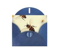 Honey Bee Prints Carte de vœux horizontale en papier nacré pour cartes d'anniversaire et toutes les occasions, bleu
