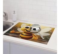 Honey Bee Tapis de séchage pour comptoir de cuisine en microfibre absorbant réversible lavable 45,7 x 61 cm Facile à nettoyer pour la décoration de la maison, de la cuisine, de la salle à manger, du