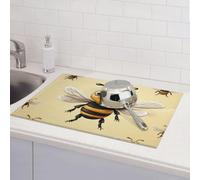 Honey Bee Tapis de séchage pour comptoir de cuisine en microfibre absorbant réversible lavable 45,7 x 61 cm Facile à nettoyer pour la décoration de la maison, de la cuisine, de la salle à manger, du