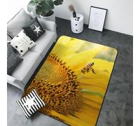 Honey Bee Tapis de tournesol pollinisant pour décoration de salon, antidérapant et lavable, 203,2 x 147,3 cm, pour décoration de chambre à coucher, salon
