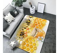 Honey Bee Tapis d'intérieur antidérapant et lavable pour décoration de salon, chambre à coucher, salon, 203,2 x 147,3 cm