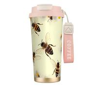 Honey Bee Tasse à café à double paroi en acier inoxydable 316, durable, isolée et élégante, adaptée pour les amateurs de café et de thé