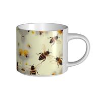Honey Bee Tasse en céramique de grande capacité, corps délicat, corps épais, simple et élégant