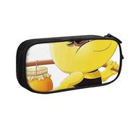 Honey Bee Trousse à crayons avec fermeture éclair Bleu Grande capacité pour l'école, le bureau et les voyages, Noir , Taille unique, Organiseur de sac