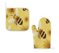 Honey Bee2 Lot de 2 maniques et maniques