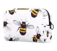 Honey Bees Trousse à cosmétiques pour femme, trousse de toilette de voyage, grande pochette de maquillage pratique avec fermeture éclair, multicolore, 18.5x7.5x13cm/7.3x3x5.1in, Trousse de toilette