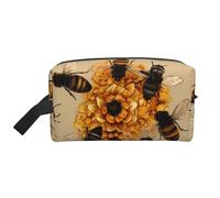Honey Bees Trousse de maquillage avec poignée, légère et compacte pour maquillage, articles de toilette et gadgets, organiseur de maquillage pour voyage, école, travail, blanc, Taille unique, Trousse