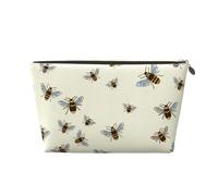 Honey Bees Trousse de toilette de voyage en cuir PVC avec fermetures éclair dorées, organiseur étanche pour maquillage, articles de toilette et essentiels, doré, One Size, Trousse de maquillage
