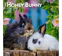 Honey Bunny | Calendrier mural mensuel carré suspendu 2026 30,5 x 61 cm | Sans plastique | BrownTrout | Petits animaux domestiques mignons