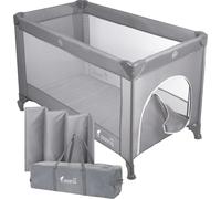 Honey Bunny Lit de voyage pliable, Design portable, Cadre stable en acier, GRIS