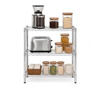 Honey-Can-Do Étagère de Rangement réglable à 3 Niveaux avec capacité de 90,7 kg, étagère réglable en Acier chromé SHF-09367, étagères de Rangement Robustes, étagère Robuste, étagère en Acier