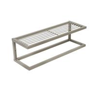 Honey-Can-Do Étagère de Salle de Bain à Lattes en Acier avec Barre Porte-Serviettes BTH-09097 Nickel satiné