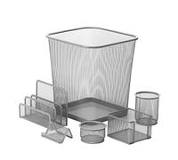 Honey Can Do OFC06206 Set de Bureau en Maille d'acier/Métal Argent 26,7 x 26,7 x 30,5 cm 6 pièces