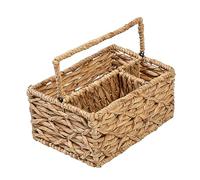 Honey-Can-Do - Panier multi-usage en osier à 3 compartiments avec poignée, naturel - STO-09844 - Taille M