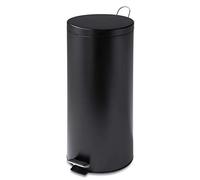 Honey Can Do TRS02111 Trash rond en acier inoxydable avec doublure, noir, 30 litres par 8 gallons