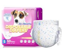 HONEY CARE All-Absorb Lot de 40 couches jetables pour chien femelle, améliorées, super absorbantes, respirantes, indicateur d'humidité