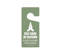 Honey Dew Gifts, Panneau de porte « Self Care in Session Please Honor Silence », panneau de porte « Do Not Disturb Privacy » pour chambre à coucher, salle de thérapie, méditation, travail à domicile