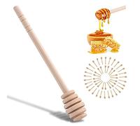 Honey Dipper, Louche au miel,bâtonnets de miel en bois avec rainures profondes longue poignée pour agitation de sirop de confiture de miel, 50pcs