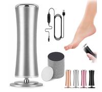 Honey Glow Pied, Mielle Glow Pied, Ponceuse Électrique Pieds, Râpe Pieds Anti-Callosités, Rotation 360°, 2 Vitesses, Corps en Aluminium, 60 Disques de Rechange, Soin Pédicure Maison & Voyage (Argent)