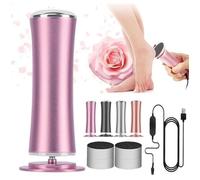 Honey Glow Pied,Mielle Ponceuse Pied,Rape Pieds Électrique,Kit Beauté Pieds Avec 60 Tampons Glide Pour Éliminer Peaux Mortes,Rose